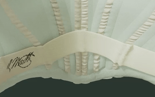 A close up of a 3 dimensional rendering of the Worth Dress’ bodice interior showing its bottom hem finished with 1-inch bias tape.